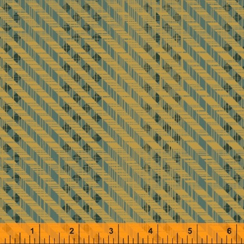 GOLD, BLUE AND GREEN HERRINGBONE FABRIC - 51573-3