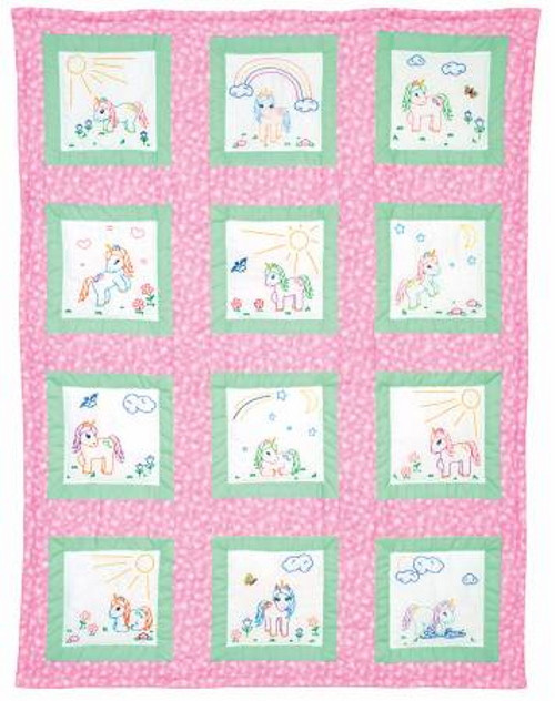 Baby Unicorns 9" Theme Quilt Blocks - 737-929