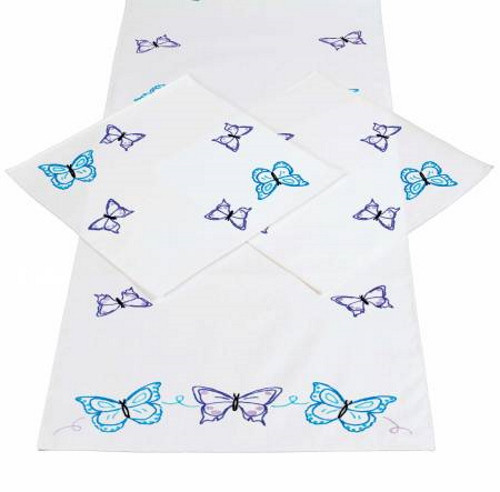 Brilliant Butterflies Scarf and Doily Set - 448-859