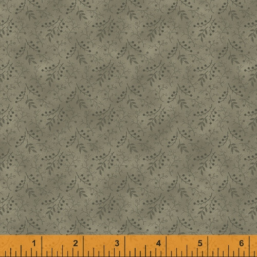 Olive Green Branches Design Fabric - 52075-2