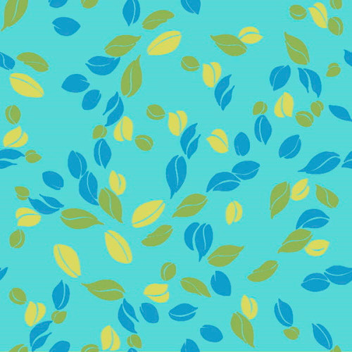 Swirlygig Leaves - Aqua Fabric - RIV-SG-2256-12