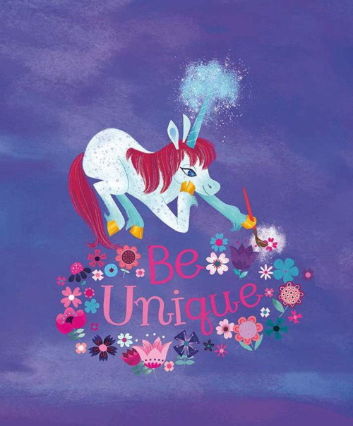 Uni the Unicorn "Be Unique" Fabric Panel - P9986 Panel