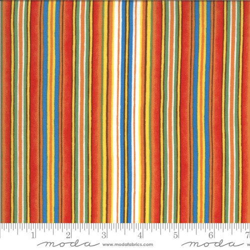 Multi Color Blue Accent Stripe Fabric - 19972-12