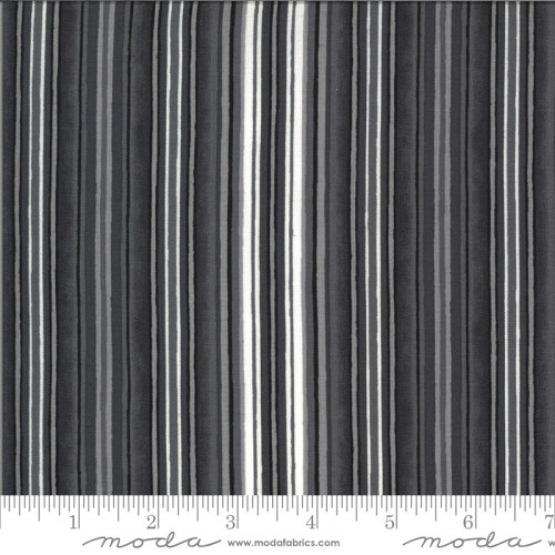 Gray and White with Blackboard Black Accent Stripe Fabric - 19972-17