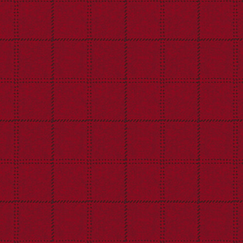 Cranberry Red & Black Window Pane Plaid Flannel - 9794-88