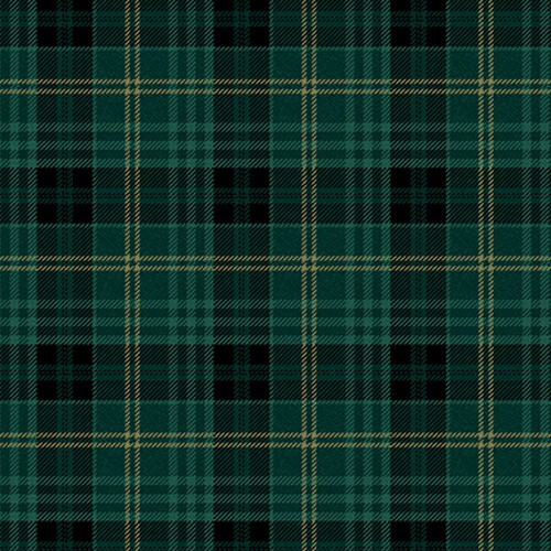 Black & Tan on Teal Large Uneven Plaid Pattern Flannel - 9796-77