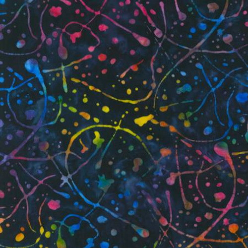  Abstract Rainbow on Black Batik Fabric - AMD21279-263 Rainbow