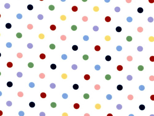 Medium Multi Color Dots on White Fabric - BD-49780-A01