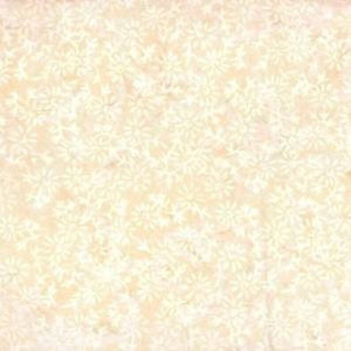White Flowers on Light Tan Batik Fabric - 1400-22267-211