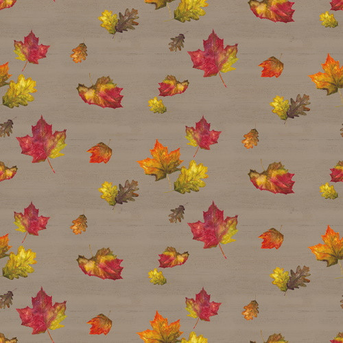 Tossed Fall Leaves on Clay Fabric - CD12203 Clay