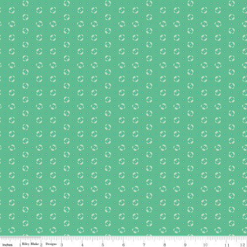 Green Dots on Vivid Green Fabric - C12291 Vivid