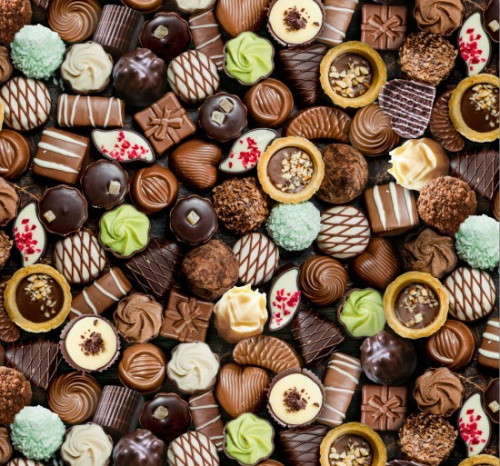 Chocolates and other Candies Fabric - 669-Multi