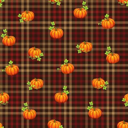 Brown Pumpkin Plaid Fabric - FLAG-D84-D