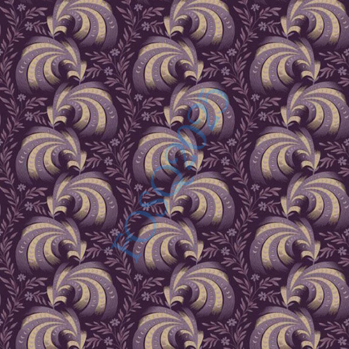 Lavender & White Floral Swirl with Floral Vines on Plum Fabric - R330696 Plum Lavender & White Floral Swirl with Floral Vines on Plum Fabric - R330696 Plum