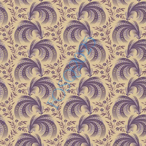 Lavender & Purple Floral Swirl with Floral Vines on Cream Fabric - R330696 Cream Lavender & Purple Floral Swirl with Floral Vines on Cream Fabric - R330696 Cream