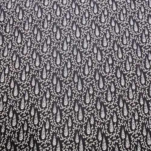 Black and White Teardrops with White Vines - 856-002