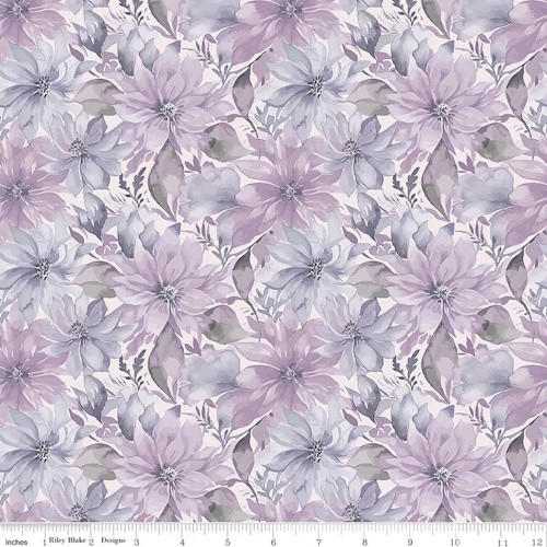 Purple Floral Fabric - CD17681 Purple