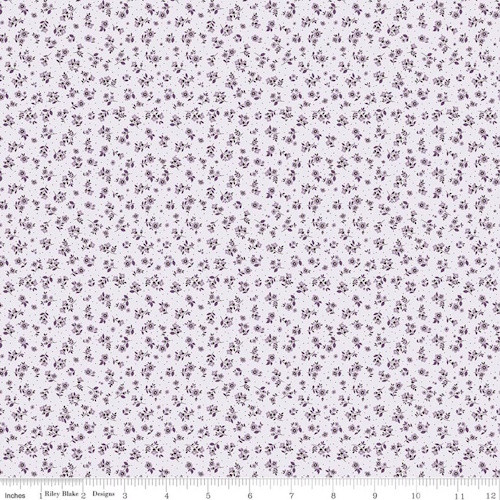 Purple Ditsy Flowers on Light Purple Fabric - C17687 Purple