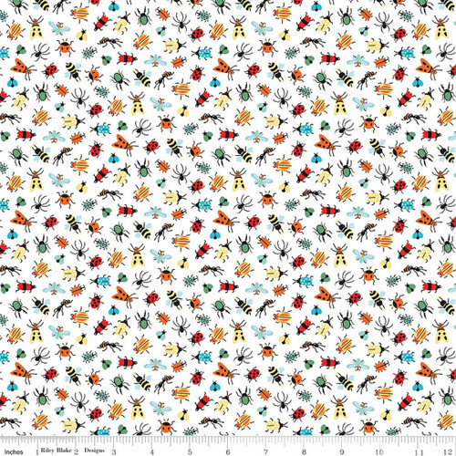 Bug Life on White Fabric - C17623 White
