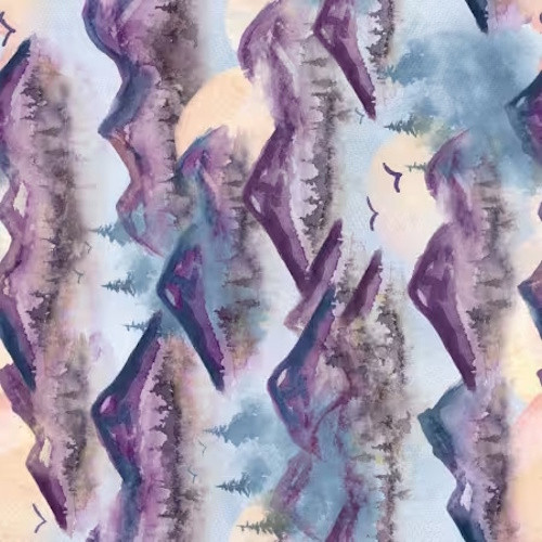 Merlot Mountain Vista Fabric - 10" Repeat - 2253-88