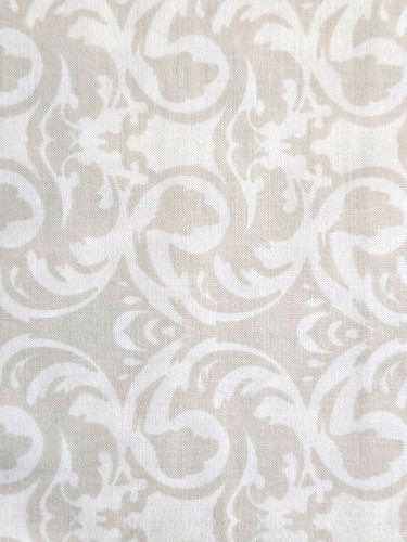 Tan and White Tendril Design Fabric - 3999-60832-100