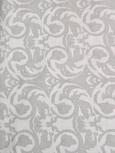 Gray on Gray Tendril Design Fabric - 3999-60832-80