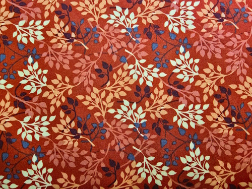 Fall Colors Leaves and Twigs on Orange Fabric - 3804-60145-73