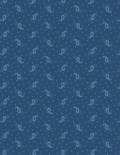 Simple Paisley on Blue Fabric - 1803-98711-444