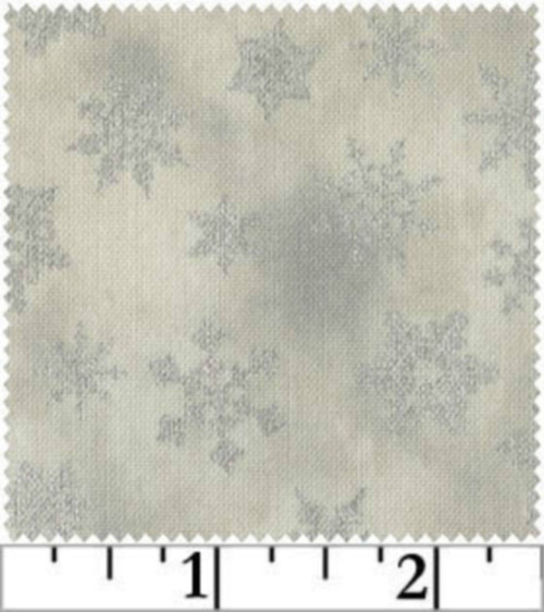 SMALL SILVER METALLIC-LOOK SNOWFLAKES ON GRAY MARBLED