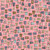 TOSSED MULTICOLORED DECORATIVE THIMBLES ON PINK FABRIC - 1649-24159-P