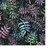 MULTI-COLORED 'SPINNING LEAVES' ON BRANCHES ON CHARCOAL BLACK MARBLED FABRIC - 305Q-2-Imagine