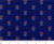 MULTICOLORED EMBLEMS ON BLUE FABRIC WITH WHITE DOTS - 1649-25864-N