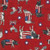 PATRIOTIC COWS, PIGS AND CHICKENS ON PATRIOTIC RED - 19881-13