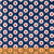 RED STARS IN WHITE CIRCLE ON BLUE FABRIC - 40328-4