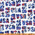 RED, WHITE AND BLUE TOSSED 'USA' ON WHITE FABRIC - 40330 - USA