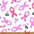TOSSED RIBBONS AND HEARTS ON WHITE BREAST CANCER FABRIC - 39709-2