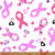 Tossed Ribbons and Hearts Breast Cancer Fabric - 39709-2
