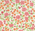 SMALL PINK, RED AND ORANGE FLORAL DESIGN ON WHITE