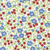 SMALL BLUE AND RED FLORAL DESIGN ON WHITE - 8264-07