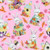 PINK TOSSED BUNNIES FABRIC - 2575-22
