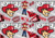 UNIVERSITY OF NEBRASKA LOGOS, BULLHORNS, ETC ON GRAY FABRIC - NE-1164