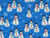 ASSORTED SNOWMEN, WOMEN AND FAMILIES ON BLUE - BD-49805-A02