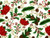 PINE BOUGHS, POINSETTIAS AND HOLLY ON OFF WHITE - BD-49684-M01