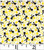 BLACK & YELLOW TULIP SHAPED FLOWERS ON WHITE - 1587-2 - Detail