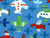 COLORFUL AIRPLANE SILOHUETTES ON BLUE FABRIC - BD-49223-A01 Detail