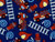 FIRE TRUCKS AND FIREFIGHTING EQUIPMENT ON BLUE FABRIC - BD-49212-A01