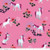 UNICORNS AND FLOWERS ON PINK FABRIC - C9981 Pink