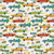 RACE CARS AND WORDS ON WHITE FABRIC - 120-21922