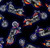 Multi-Color Motorcycles with Flames on Black Fabric - 281Black