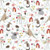 Assorted Kangaroos and other Aussie Friends on White Fabric - AUFR4370-MU